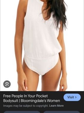Free People "In Your Pocket" Bodysuit White Sleeveless Bodysuit